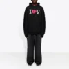 Miesten Balenciaga SS21 Alphabet-painatus, pitkähihainen, musta 570811TJVL61070