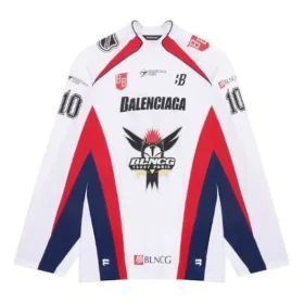 Miesten Balenciaga SS21 Hockey Sports Mesh -pitkähihainen paita, valkoinen 657105TKV248090 Miesten Balenciaga SS21 Hockey Sports Mesh -pitkähihainen paita, valkoinen 657105TKV248090