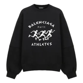 Miesten Balenciaga SS21 Hole -paita, suuri pyöreä kaulus, pitkät hihat, musta 641654TJVI71070
