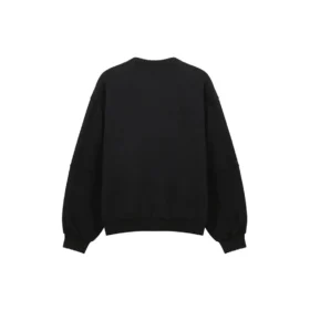 Miesten Balenciaga SS21 Hole -paita, suuri pyöreä kaulus, pitkät hihat, musta 641654TJVI71070