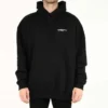Miesten Balenciaga SS21 puuvillainen, iso huppari, pitkähihainen, musta 620973TKV871070