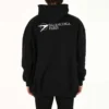 Miesten Balenciaga SS21 puuvillainen, iso huppari, pitkähihainen, musta 620973TKV871070