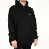 Miesten Balenciaga SS21 puuvillainen, iso huppari, pitkähihainen, musta 620973TKV871070