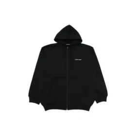 Miesten Balenciaga SS21 vetoketjullinen pitkähihainen takki, musta 641659TIV551070 Miesten Balenciaga SS21 vetoketjullinen pitkähihainen takki, musta 641659TIV551070