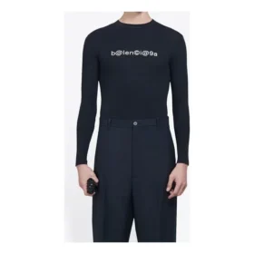 Miesten Balenciaga Symbolic Creative Logo -painatus, joustavat pitkähihaiset mustat 620966TIV491070 Miesten Balenciaga Symbolic Creative Logo -painatus, joustavat pitkähihaiset mustat 620966TIV491070
