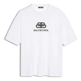Miesten Balenciaga, valkoinen, BB-logolla, klassinen logopainatus, lyhythihainen 570803TEV489044 Miesten Balenciaga, valkoinen, BB-logolla, klassinen logopainatus, lyhythihainen 570803TEV489044