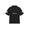 Miesten Balenciaga x NASA Crossover FW21 -avaruuskuvioinen yksivärinen puuvillapikeepaida, musta 662493TKVG11070
