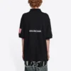 Miesten Balenciaga x NASA Crossover FW21 -avaruuskuvioinen yksivärinen puuvillapikeepaida, musta 662493TKVG11070