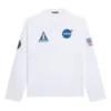Miesten Balenciaga x NASA Crossover Space Printing -pitkähihainen pyöreäkaulainen paita, valkoinen 662496TKVD79040