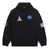 Miesten Balenciaga x NASA FW21 Crossover Logo Cotton Classic -huppari, väljä, pitkähihainen, musta 651799TKVD81070