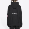 Miesten Balenciaga x NASA FW21 Crossover Logo Cotton Classic -huppari, väljä, pitkähihainen, musta 651799TKVD81070