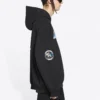 Miesten Balenciaga x NASA FW21 Crossover Logo Cotton Classic -huppari, väljä, pitkähihainen, musta 651799TKVD81070