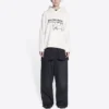 Miesten Balenciaga x RuPaul Crossover FW21 -kirjainpainatuspusero, kermanvalkoinen 670946TLV569057