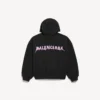Miesten DIY Balenciaga Back -huppari, vakiomallinen, vetoketjullinen, musta Miesten DIY Balenciaga Back -huppari, vakiomallinen, vetoketjullinen, musta