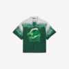 Miesten extreme tie-dye -tyylinen lyhythihainen keilapaita, vihreä/valkoinen Miesten extreme tie-dye -tyylinen lyhythihainen keilapaita, vihreä/valkoinen