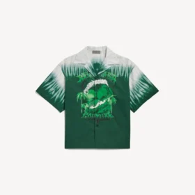 Miesten extreme tie-dye -tyylinen lyhythihainen keilapaita, vihreä/valkoinen Miesten extreme tie-dye -tyylinen lyhythihainen keilapaita, vihreä/valkoinen