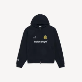 Miesten musta oversized-huppari vetoketjulla