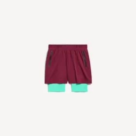 Miesten techwear-shortsit, väri burgundy/aqua