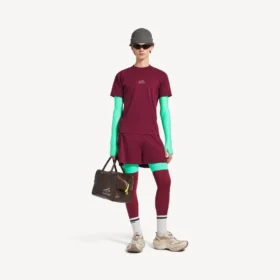 Miesten techwear-shortsit, väri burgundy/aqua