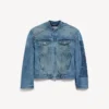 Miesten tiukka denim-moottoripyöräilijän takki, tummansininen Miesten tiukka denim-moottoripyöräilijän takki, tummansininen