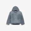 Miesten tummansininen Denim-ompeleilla koristeltu hupputakki Miesten tummansininen Denim-ompeleilla koristeltu hupputakki
