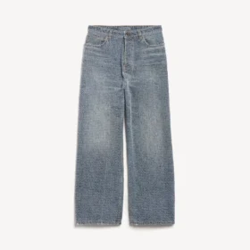 Miesten tummansiniset denim-ompeleiset löysät farkut