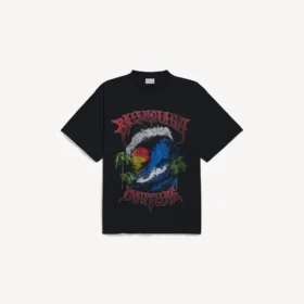 Miesten vintage-surffari-oversize-T-paidat, musta