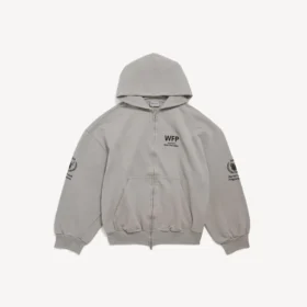 Miesten WFP-huppari vetoketjulla, Balenciaga-harmaa Miesten WFP-huppari vetoketjulla, Balenciaga-harmaa