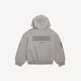 Miesten WFP-huppari vetoketjulla, Balenciaga-harmaa Miesten WFP-huppari vetoketjulla, Balenciaga-harmaa