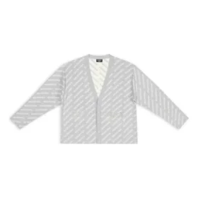Mini Allover Logo -neuletakki ”Light Grey White” 699822T32331461