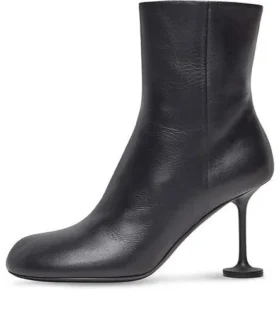 Naisten 90 mm:n nilkkasaappaat ”Black Leather” 701937WBCR01000
