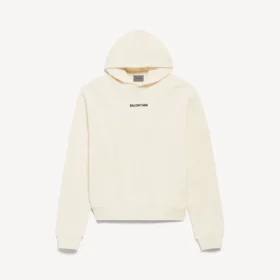 Naisten Balenciaga Back Medium Fit -huppari, väri kerma Naisten Balenciaga Back Medium Fit -huppari, väri kerma
