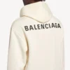 Naisten Balenciaga Back Medium Fit -huppari, väri kerma Naisten Balenciaga Back Medium Fit -huppari, väri kerma