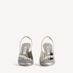 Naisten Balenciaga | Manolo Blahnik -slingback, harmaa plume
