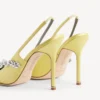 Naisten Balenciaga | Manolo Blahnik -slingback-kengät, limenväriset Naisten Balenciaga | Manolo Blahnik -slingback-kengät, limenväriset