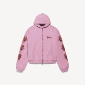 Naisten Balenciaga Sacra Cœur -huppari, medium-istuvuus, vetoketjullinen, vanhan vaaleanpunainen Naisten Balenciaga Sacra Cœur -huppari, medium-istuvuus, vetoketjullinen, vanhan vaaleanpunainen