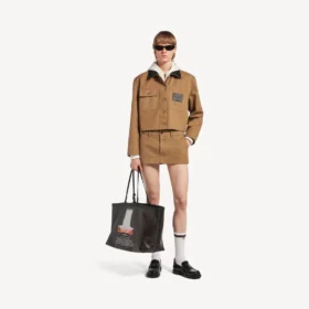 Naisten beige puuvillainen minihame