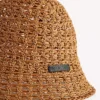 Naisten beige raffia-bucket-hattu