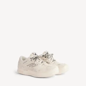 Naisten Hamptons-mokkanahkaiset platform-tennarit, väri beige/musta