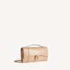 Naisten Hourglass-mallinen pochette-laukku ketjulla, väri nude