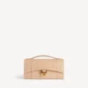 Naisten Hourglass-mallinen pochette-laukku ketjulla, väri nude