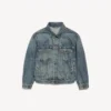 Naisten Kick-denim-takki likaisessa vintage-sinisessä Naisten Kick-denim-takki likaisessa vintage-sinisessä