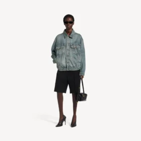 Naisten Kick-denim-takki likaisessa vintage-sinisessä