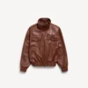 Naisten korkeakauluksinen blouson, kastanjanruskea Naisten korkeakauluksinen blouson, kastanjanruskea