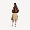 Naisten korkeakauluksinen blouson, kastanjanruskea Naisten korkeakauluksinen blouson, kastanjanruskea