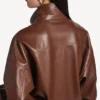 Naisten korkeakauluksinen blouson, kastanjanruskea Naisten korkeakauluksinen blouson, kastanjanruskea