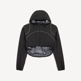 Naisten musta lyhyt techwear-takki