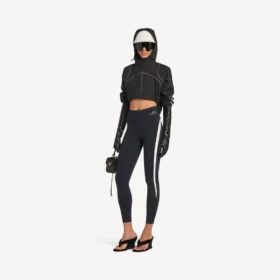 Naisten musta lyhyt techwear-takki