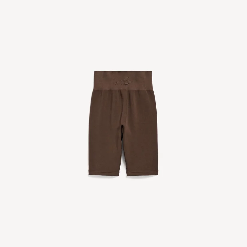 Naisten saumattomat Techwear-pyöräilyshortsit, väri moka Naisten saumattomat Techwear-pyöräilyshortsit, väri moka
