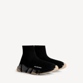 Miesten Speed 2.0 -tennari, jossa on läpinäkyvä pohja ja kierrätetty neulos, väri musta/beige Miesten Speed 2.0 -tennari, jossa on läpinäkyvä pohja ja kierrätetty neulos, väri musta/beige